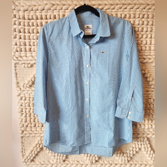 Lacoste Dress Shirt Button-up 3/4 length sleeve - Picture 2 of 5